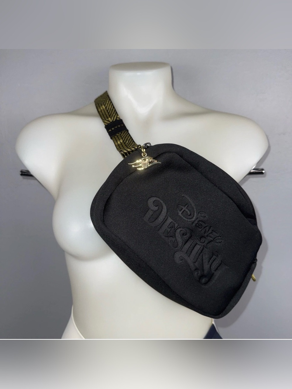 Disney Destiny DCL Crossbody Black and Gold Belt Bag Cruise Line Ear Holder